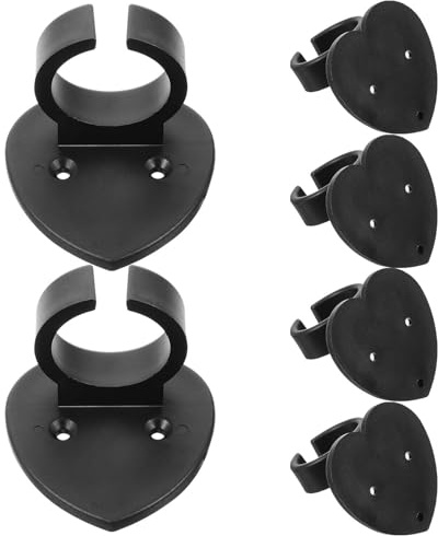 ibasenice Wall Mounted Microphone Holder Clip 6-Pack Heart-Shaped Mic Fixing Clamp Anti-Rolling Ring for Studio Ktv Home Use