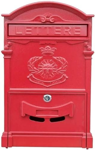 NEZIH Briefkasten Außenbriefkästen Briefkasten Vintage Europäischer Aluminium-Außenwandbriefkasten Briefkasten Sicherer Briefkasten