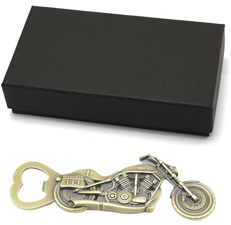AQSQWQ Vintage Motorrad Flaschenöffner, Bier Flaschenöffner, Motorrad Geschenke für Männer, mit Geschenkbox, Vatertagsgeschenk Geburtstag für Papa Ehemann Opa Freund