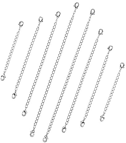 Operitacx Stainless Steel Chain Set - Silver Necklace Extender with Lobster Clasp for Diy Jewelry Making 15Cm Length Durable and Safe Material