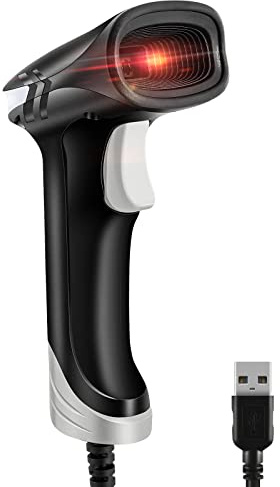 Scanner per codici a barre, scanner per codici a barre QR con cavo USB, scanner 2D portatile, scanner automatico UPC EAN, lettore di librerie, scanner per libri di pagamenti mobili, supermercati,