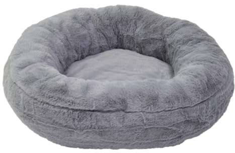 JACK AND VANILLA, runder Hundekorb Softy-Modell, hellgraue Farbe, Größe XS, 45 x 45 x 15 cm