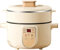 Olla eléctrica multifuncional for saltear, 2,5l, inteligente, antiadherente, con vaporera, arrocera, olla caliente eléctrica de gran capacidad (Size : 3L, Color : With steamer white)