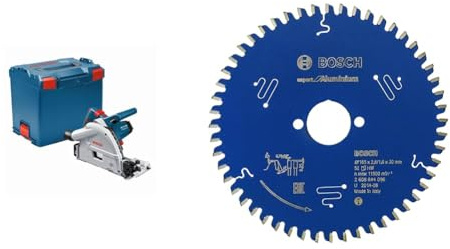 Bosch Professional GKT 55 GCE - Sierra circular de inmersión (1400 W, Ø disco 165 mm, velocidad constante, en L-BOXX) + Disco de sierra circular CSB Expert Aluminium: 165x30x52D