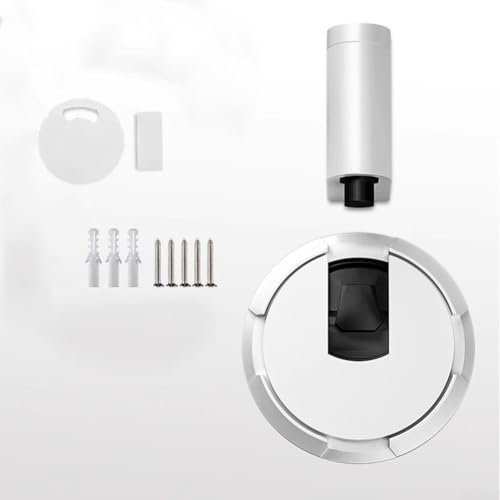 Floor Door Stoppers, Zinc Alloy Self-Locking Punch-Free Door Stopper, Windproof Door Stopper, for Bedrooms, Bathrooms, Kitchens, Glass Doors(White)