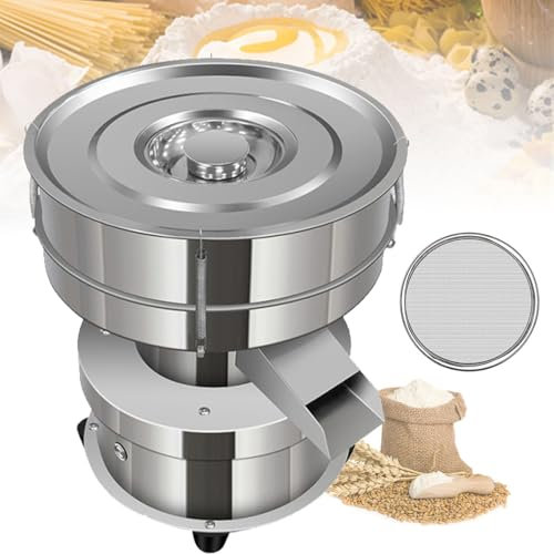guoyjmm Máquina Tamizadora de Polvo Automática, Tamiz De Harina Eléctrico, Máquina De Filtrado De Tamiz Vibratorio, Diámetro del tamiz 300mm,1150rpm 50W, 2 tamices(40+ 60 Malla),10CM