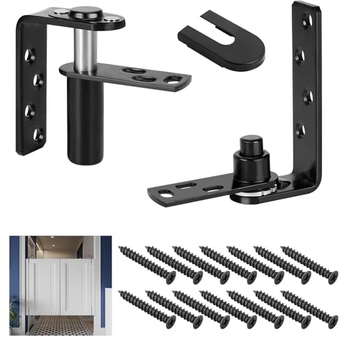Fenghome Türscharniere, 304 Edelstahl, Schwingtürscharnier, Café-Türscharniere, robuste Schwingtürbeschläge, selbstschließende Scharniere für Schwingtüren, Stangentüren (schwarz)