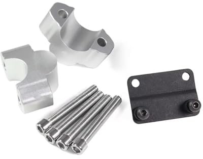 PQAWSFR Lenkererhöhungsklemme Kompatibel Mit Yamaha Für MT-07 2021– 25 Mm Motorrad Hebe Lenker Riser Kit Klemmenverlängerungsadapter Lenker Montage Riser Klemme(Silver)