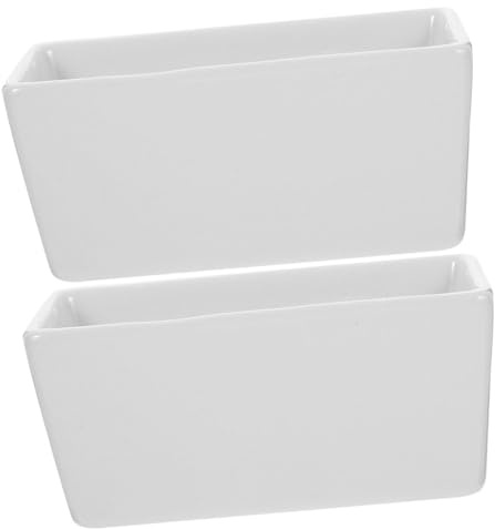 ABOOFAN Contenitore in Ceramica Bianca, Rettangolare 2 Pezzi per Zollette di Zucchero e Bustine, per Tavolo Caffè e Cucina