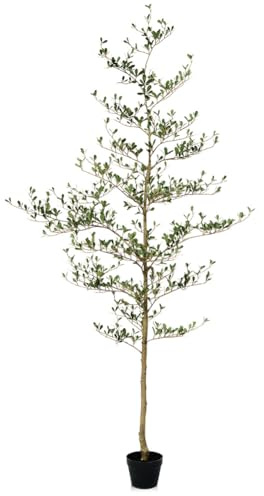 Verinatural Artificial Black Olive Tree 7ft - Shady Lady UV Resistant Faux Olive Trees Indoor Outdoor Decor - Modern Aesthetic Tall Fake Plants with Pot for Home Office Living Room Patio Floor, VN140