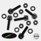 50x Noir, vis à oreilles en nylon plastique, moletées et rainurées, boulons, vis, rondelles, M5 x 20mm