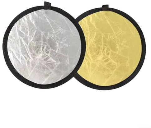 Reflector de luz portátil profesional con mayor durabilidad, perfecto para uso en interiores o exteriores (blanco plateado)