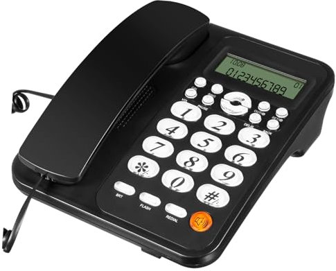 SWOOMEY Telefono Fisso da Tavolo con ID Chiamante Telefono Cablato per Anziani e Uso Domestico Design Classico e Funzioni Avanzate per Chiamate Stabili e Affidabili