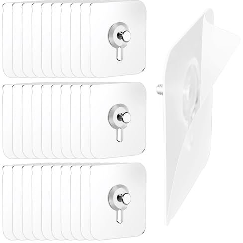 30 PCS Picture Hooks No Nails, Self Adhesive Wall Stickers for Picture Hanging Without Nails, Nail Free Picture Hanging Photo Frame and Wall Decoration Without Damage, Maximum Weight 5 KG