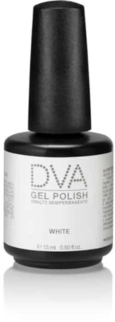 DVA, Gel Polish Colore White, Smalto Semipermanente per Unghie a Lunga Durata, Autolivellante e Facile da Applicare, Colore Intenso e Brillante, Formato Professionale 15 ml