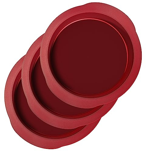 Stampo in silicone rotondo, antiaderente, piccolo, 10 cm/15 cm/20 cm, flessibile, senza BPA, in silicone, per torte, pizza, formaggio, torte al cioccolato (20 cm/3 pezzi)