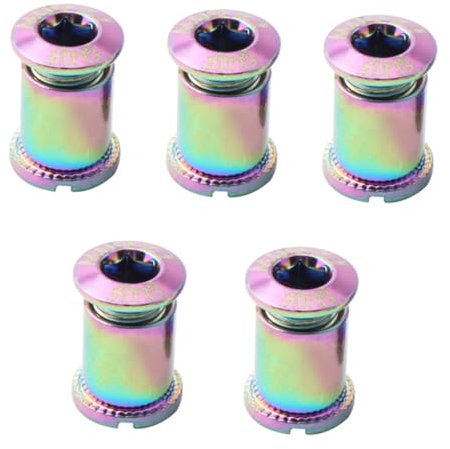 UKCOCO 5stücke Mountainbike Kettenblattschrauben CNC-gefrästes Elektrobeschichtetes Single Disc Schrauben Für Fahrradkurbel rutschfest Einfache Montage Und Langlebig