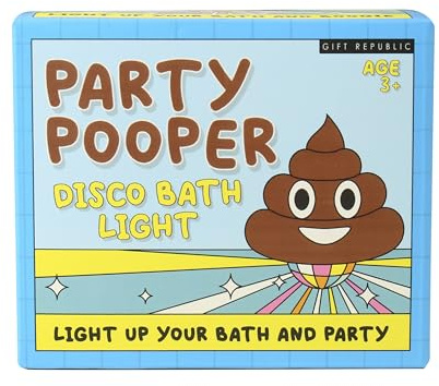Gift Republic Party Pooper LED Light-up Poop Emoji Bath Toy Fun Colourful Underwater Disco Light Hot Tub / Splash Pool Waterproof Light Gift for Kids and Adults, Brown