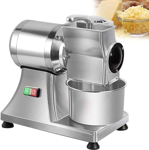 Râpe à fromage électrique robuste en acier inoxydable pour fromage, parmesan, miettes de pain – Haute efficacité 40 kg/heure