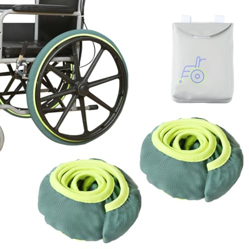 Ehucon Wheelchair Tire Covers for Wheel to Protect Floors Carpets,Wheelchair Accessories Tyre Covers for Wheelchair (Green, 22IN)
