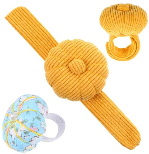 Jxiwfvl 2 Stück Nähnadelkissen Nadelkissen Handgelenk Zum Nähen, 22×7.5cm Niedliche Nadelkissen für Handarbeiten, DIY-Nadelhalter Mit Elastischem Band für Quilten