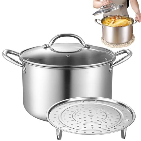 a spirito con pentola - da campeggio in acciaio inossidabile 27,8x27 | 8x16 cm, set di piastre per vapore con pentola per zuppa resistente alla ruggine, elettrico a induzione