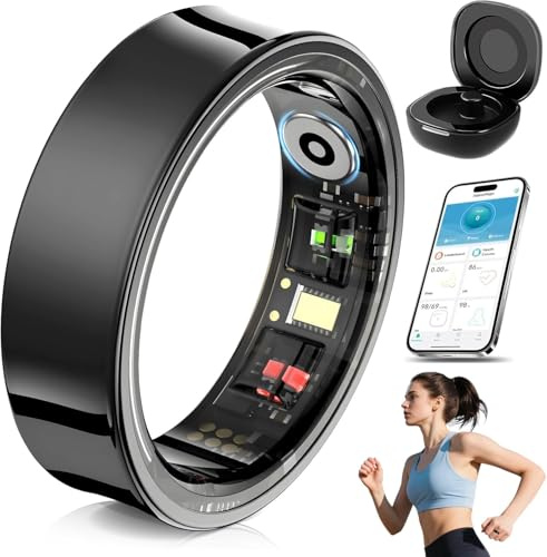 ICOVERI Anillo Inteligente 2026 para Hombre y Mujer - Smart Ring con Monitor de Sueño, Pulsómetro y SpO2 - Rastreador de Actividad Física y Salud IP68, Compatible con iOS y Android (XL Talla 12)