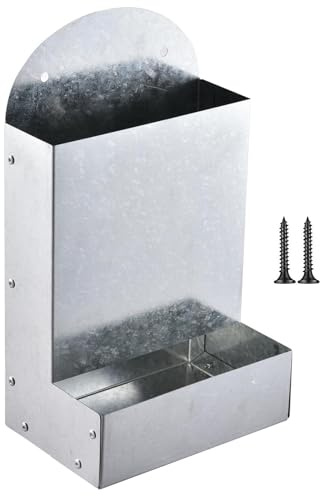 Automatic Poultry Feeder - 15x10x26cm Steel Chicken Grit Trough, Durable Metal Duck Food Container, Chickens Coop Accessory | Robust Backyard Feeding Station For Chickens Rabbits Ferrets Hamsters Goat