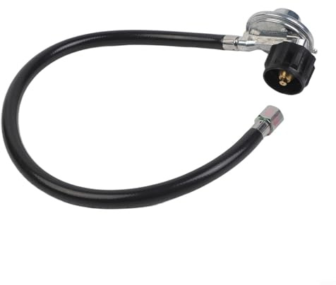 EffiFish Kit tubo propano e regolatore per barbecue da 2,3 a 18,1 kg, 0,6 m per adattatore gas qcc1 LP con raccordo in ottone per riscaldatori da patio (angolo retto di 90°)