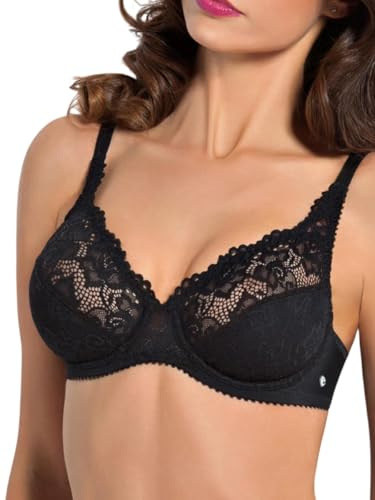 SÌèLEI, Reggiseno Francese con Ferretto, Realizzato in Morbido Pizzo e Foderato in Cotone, Tante Taglie Disponibili, Spalline Regolabili, Designed in Italy