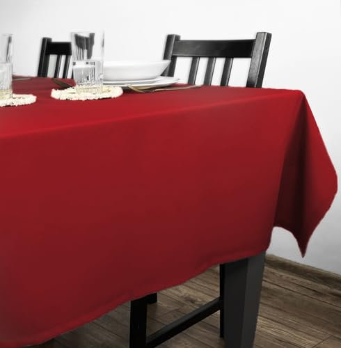 Rollmayer Tischdecke Tischtuch Tischwäsche Gastronomie Kollektion Vivid Uni einfarbig pflegeleicht waschbar zur Auswahl, Produkt für den täglichen Gebrauch(Rot 12, 140x220cm)