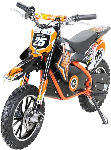 Actionbikes Motors Kinder Elektro Crossbike Gepard | 𝟱𝟬𝟬 Watt Motor bis 𝟐𝟒 km/h - Motorrad - Pocket Bike - Dirt Bike - Motocross - Pocketbike - Motorsport - Dirtbike - Enduro ab 8 Jahren (Orange)