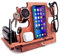 GRETAOTO Docking Station in Legno, Organizzatore da Scrivania, Portaoggetti - Idea Regalo da Uomo, Regalo di Natale per Lui (Marrone Chiaro (ciliegio))