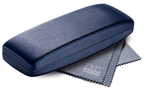 FEFI Hardcase Brillenetui in Seiden-Optik - Größe M (nachtblau)