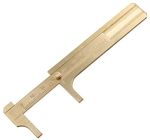 Calibre Vernier de Latón para Joyería, Pie de Rey de Precisión con Medición Interior/Exterior/Profundidad, Herramienta de Medición Mecánica para Joyeros Artesanales