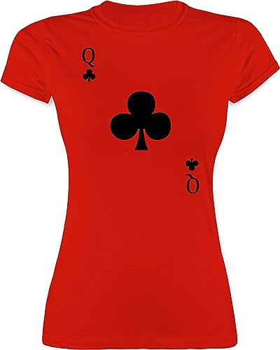 Shirtracer - Shirt Damen - & Fasching - Kreuz Queen Kartenspiel Karneval Kostüm Kreuz Dame I