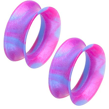Piercingfaktor Flesh Ohr Silikon Tunnel Piercing Plugs extra flexibel Weich 1 Paar zweifarbig Schimmer