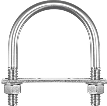 sourcing map Round U-Bolts, 3 Sets 79mm(3.11) Inner Width 114mm Length M12 304 Stainless Steel U Clamp Bolt with Nuts and Plates, for Boat Trailer