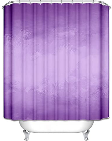 EHOMERY Duschvorhang Schwer Duschrollo Seitlich Ausziehbar Fantasie Duschvorhang Extra Lang Duschrollo Wasserfall Polyester Violett Rostfreie Ösen Und 12 Hakenringe, 180X180Cm