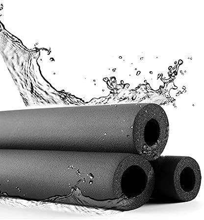 Pipe insulation Foam tube Black Pool Noodles Water Foam Pipe Insulation Tubing Thick Wall Insulation Lagging Wrap Rubber Tubing Flexible Heat Preservation Anti-Freeze for Water Pipes, Air Conditioner