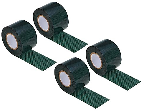 PATIKIL Césped Cinta 2 x16 FT, 4 Paquete Doble Cara Auto Adhesivo Césped Artificial Costura Cinta para Jardín Césped Juntas Interior Exterior Alfombra Estera, Verde