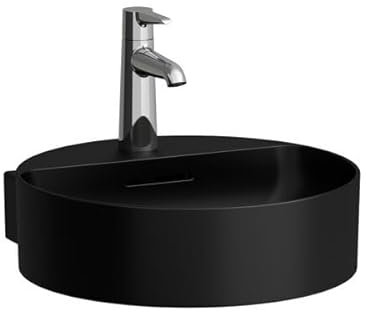 LAUFEN VAL Handwaschbecken, unterbaufähig, ohne Hahnloch, ohne Überlauf, 400x425mm, H8112817161121, Farbe: Schwarz Matt