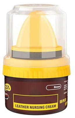 Crème de Réparation du Cuir Cirage Liquide, Recoloration et Réparation du Cuir, Leather Repair Cream Liquid Shoe Polish, Kit Rénovation Cuir pour Chaussures, Sac à Main, Canapé, Siège Auto (Marron)