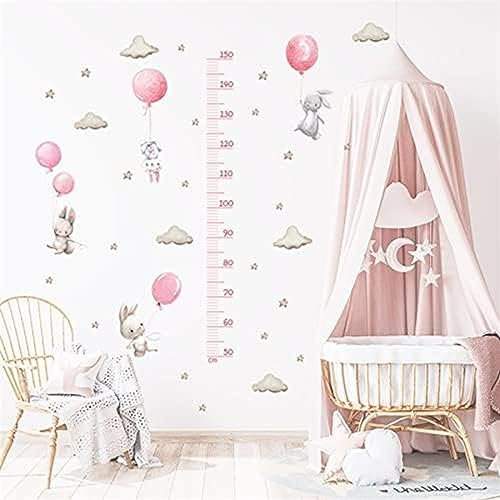 Messlatte für Kinder, Ballonhase, Messlatte, Wandaufkleber, Messlatte für Kinderzimmer, Schlafzimmer, Wachstumstabelle, Wandaufkleber, Aufkleber für Kinderzimmer, Rolle 164, Einheitsgröße