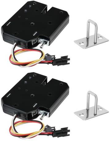 SG Store Lot de 2 Verrous Magnétiques électriques DC 12 V 2 A avec Interrupteur de Détection Crochet de Verrouillage 25,5 Mm pour Système de Contrôle D'accès de Porte Petite Serrure D'armoire