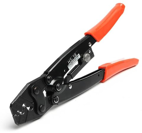 HS-16 Ratchet Terminal Crimping Tool, 27cm Non-Insulated Cable Crimper Terminal Wire Plier for 1.5-16 mm² (AWG16-5) Terminals, Point Type