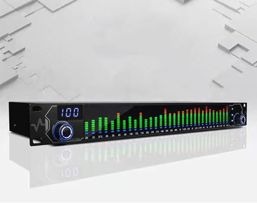 Digitaler Equalizer, 31-Band-Home-Audio-Equalizer mit Spektrum-Display, 10 voreingestellte Modi, Höhen-/Mitteltöner/Bass-unabhängige Anpassung, digitale EQ-Rauschunterdrückung, für Aufnahmestudio