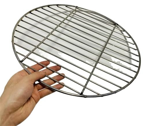 Grillrost Stainless Steel Round Barbecue BBQ Grill Net Meshes Racks Grid Round Grate Steam Net Camping Hiking Outdoor Mesh Wire Net (Color : 50cm Have Ears)