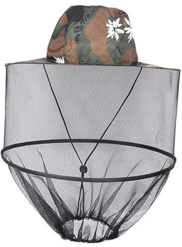 HSKRKOW 1 Stück Imkerhut,Moskitonetz Hut,Moskitonetz Graue Tarnung,Moskito Kopfnetz Hut Sonnenhut Mit Abnehmbarem,Moskitonetz Hut Schnell Trocken Breite Krempe Sonnenschutz Für Outdoor Camping Wandern