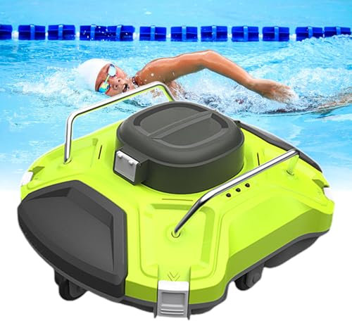 pealiritansemen Pulitore per Piscine Automatico Senza Fili, Alimentato da Una Batteria Ricaricabile da 5000 mAh, per Piscina, Sorgenti Termali, con Indicatore LED E Doppi Motori Forte Aspirazione